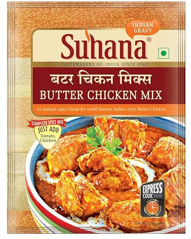 Suhana Spices Mix Powder (Ready To Eat) - Curry Masala Recipe Mixes Casserole Seasoning Herbs - Simplifies & Speeds Up Cooking Process (Pack of 1, Butter Chicken Mix (Dairy Free) 50g (RTE))