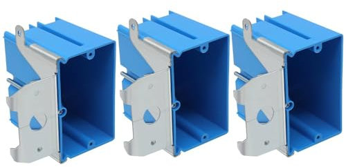 XGGYA PVC Blue Adjustable Electrical Box Outlet,21Cu.in.Single-Gang Electrical Box,ETL Listed,for Construction(Pack of 3)