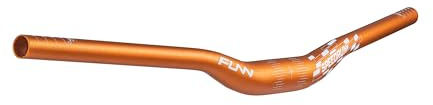 Funn Speedrun Junior MTB Lenker, Klemme 31.8mm, Lenkerende 19mm (Orange) | dreifach konifiziert AL6061, Rise 20mm, Breite 680mm, kürzbar, 4 Adapterringe 22,2mm