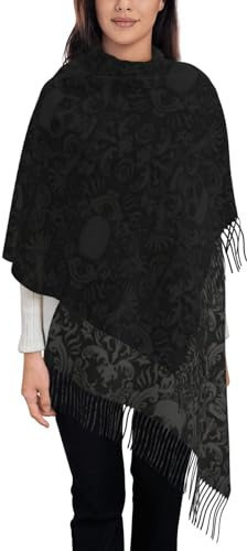 OKFSTY Kaschmir-Schal, Gothic-Tapete, Totenkopf-Design, Schal für Damen, Kaschmir-Halstuch, Winterschal, Herbst, klassisch, warm