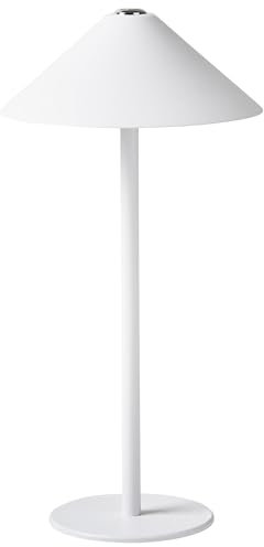 Beliani Lampada da tavolo in alluminio bianco con interruttore a sfioramento e cavo di ricarica USB senza fili