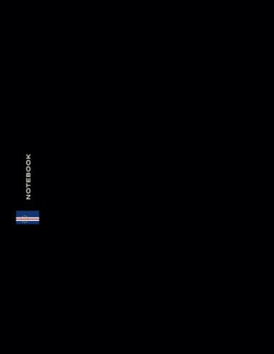Cape Verde Flag A4 Notebook: Minimalist Black Gloss Cover, 120 Lined Interior Pages, 60 sheets, Cream Paper, 8.5 x 11 inches. Notepad for Work, Study, ... Ideas, Back-to-School and Office Stationery