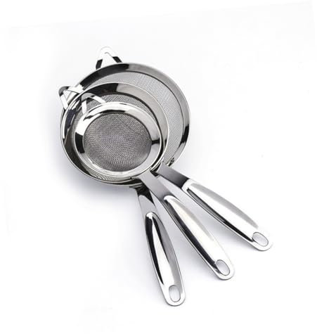 MAGICLULU 3piezas Colador De Cocina Inoxidable De Granos Filtro De Té Para Hornear y Cocinar Asa