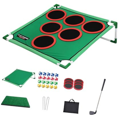 Ensemble de Golf pour Enfants, Le Jeu de Jeux de Golf Pong Comprend Des Balles Golf et Un Sac Golf, 4 à 8 Ans Jeux de Golf, Jouets de Sport D'intérieur et D'extérieur Garçons Filles, Rack Simple