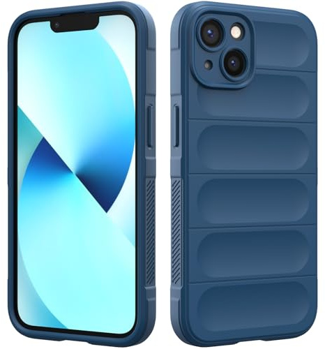 Custodia Compatibile con iPhone 13, Silicone Custodia per Tutto il Corpo, Copertura Antiurto con Fotocamera Protettivo, Cover Morbida al Tatto - Blu Scuro