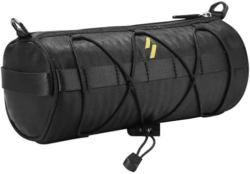 Zhufas Multifunktionale Fahrrad Lenkertasche,Fahrradtasche vorne Lenker,Aufbewahrungstasche mit Schultergurt für Radfahren Reisen (Schwarz)