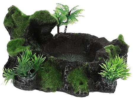 Toddmomy Pet Lizard Gecko Futterschale Aus Kunstharz Dekorative Reptilien-Wasser Und Futterschüssel Im Natürlichen Design Für Eidechsen Schildkröten Und Kleine Reptilien