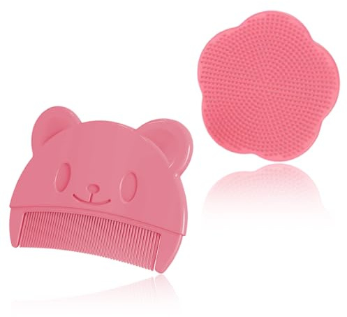 JAWUZ Babybürste Set – Sanfter Milchschorf Kamm für Neugeborene, Ergonomische Baby Kopfhautpflege Bürste