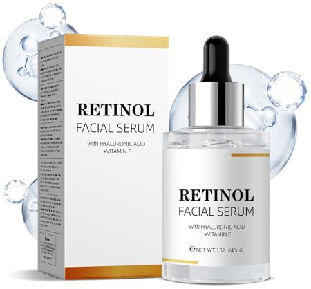 Siero viso al retinolo con acido ialuronico e vitamina E, anti-invecchiamento, riduzione dei pori, idratante profondo, rassodante, riparazione e levigatura della pelle, riduzione delle linee sottili