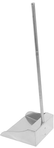 ZUNOXAZ Long Handled Stainless Steel Dustpan Heavy Duty Cleaning Shovel for Home and Office Room Cleaning Stoop-Free Design Large Capacity Dust Pan for Household Waste Collection