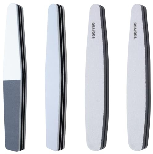 Nail Files, 100 to 3000 Grit Professional Nail Files 4Pcs Double Sided Nails File for Natural and Acrylic Fingernail Buffer Block Manicure Tools Pet Grooming Tools
