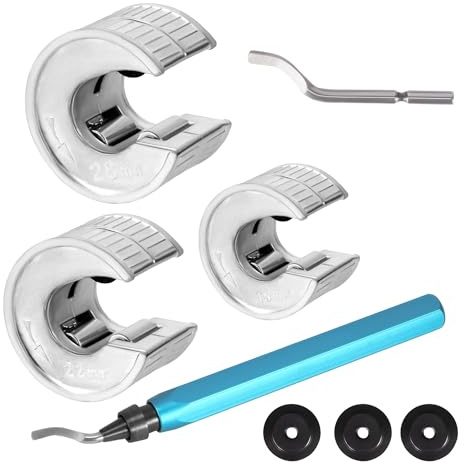 ONEVAN Rohrabschneider Set 3-teilig - Kupferrohrschneider 15mm 22mm 28mm, Universal Rohrschneider für Kupfer Aluminium Kunststoffrohr, Pipe Cutter Werkzeug Sanitär Heizung