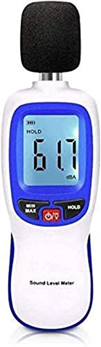ZHANGXABN Sonómetro, decibelímetro Digital portátil, medición de Ruido de Audio de 30 a 130 dBA, retención de Datos MÁX/MÍN, Pantalla LCD retroiluminada.