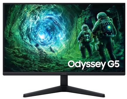 Samsung LS27FG530EUXEN- Monitor Gaming Odyssey G5 de 27 QHD (2560 x 1440 16:9, 200Hz, 1ms, Panel IPS, HDR10, AMD FreeSync Premium, Black Equalizer), Negro, Versión 2025