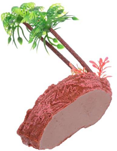Veemoon Bol Eau et Nourriture pour Reptiles avec Motif Arbre Décoratif Gamelle Plate pour Tortue Terrestre Lézard et Serpent Accessoire Terrarium Facile à Nettoyer et Antidébordement