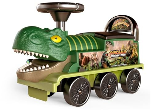6V Kids Ride On Train Dinosaur Electric Ride On Toy Car Toddlers Sammar Gifts