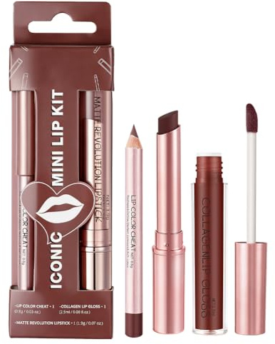 LOPHE Rossetto, Lip Liner, Lucidalabbra Trio Lip Set, A Lunga Durata Idratante Vellutato Lip Stain, One Step Labbra Kit Trucco#03