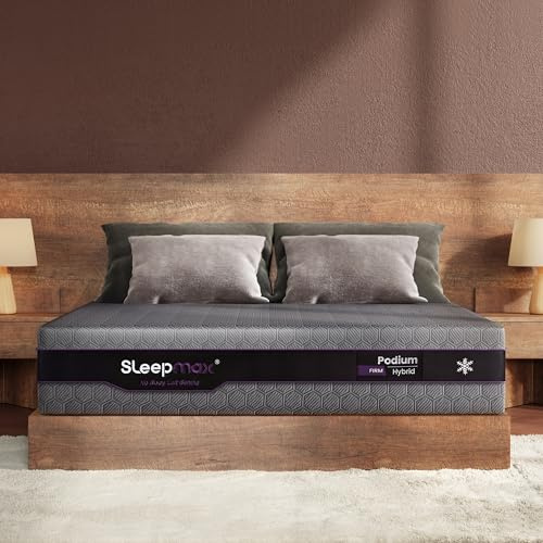 Sleepmax Podium 12 Inch King Mattress Firm - Ergonomic Cooling Hybrid Mattresses for Back Pain Relief - Recovery-Grade Comfort - Latex-Like Foam Seamless Support – 365-Night Trial, Forever Warranty