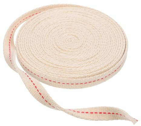 HIAKDOFT Baumwoll Öllampendocht Breit Flach 6m Rolle Gestrickt für Petroleum und Retro Öllampen Rauchfreies Brennen für Selbstgemacht Lampenbrenner