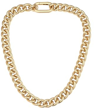ChainsPro Collar Mujer Oro Big Chain, Ancho 13 mm, Largo 46 cm, Cadena Grueso Joya de Moda para Mujeres