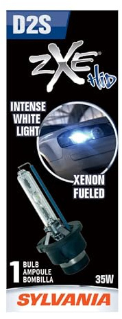 SYLVANIA - D2S SilverStar zXe HID (High Intensity Discharge) Headlight Bulb - High Performance Brighter and Whiter Light, Xenon Fueled, with a HID Attitude and Style (Contains 1 Bulb)