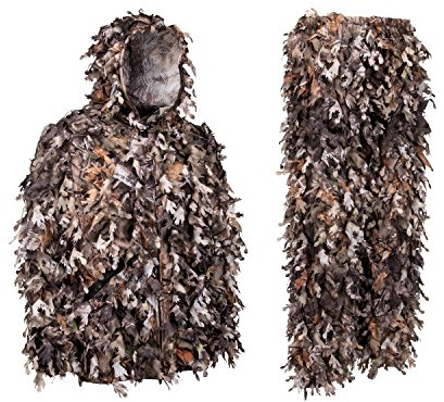North Mountain Gear Guide Series Ghillie Suit - 3D Leafy Suit - Jacket & Pants - Breathable (Woodland Brown, XL)