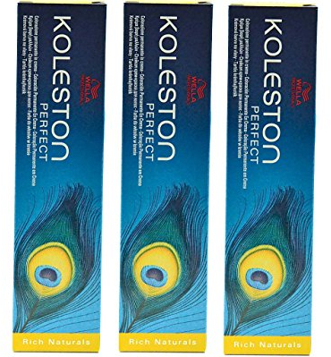 3x Wella Koleston Perfect 6/3 Dunkelblond Gold Haarfarbe Coloration - 60ml
