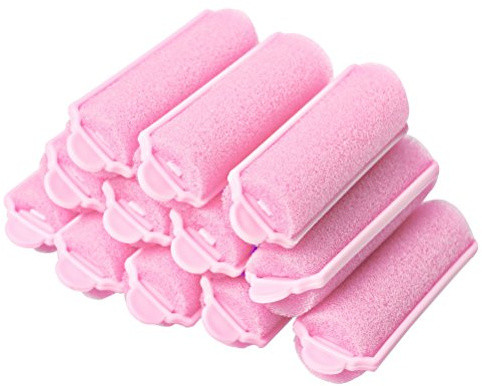SUMAJU Soft Sponge Hair Rollers, 12pcs Pink DIY Curling Tool