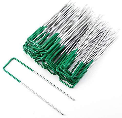Artificial Grass Turf U Pins Galvanised Metal Pegs Staples Weed Garden Bevelled (U pins, 100, pegs)