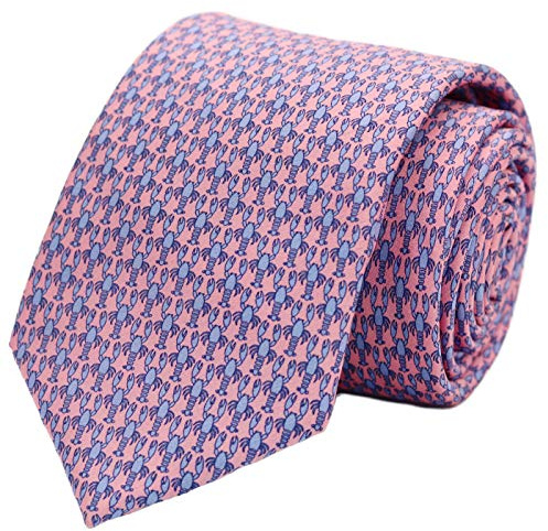WITZROYS 100% Silk Ties for Men Handmade Neckties with Lobsters Printed+Gift box