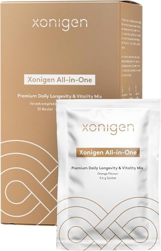 Longevity & Vitality Mix (1er Pack) – 14 Moleküle CaAKG, TMG-Betain, Taurin, Hyaluron, Quercetin, Omega-3, Kreatin uvm – hochdosiert – für Ihre tägliche Anti-Aging Routine