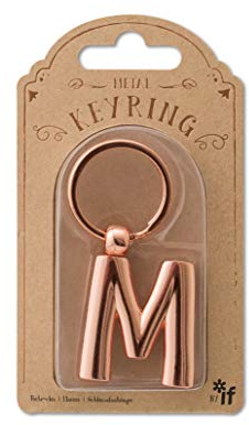 IF Schlüsselanhänger aus Metall, personalisierbar, Buchstabe – Rotgold – M