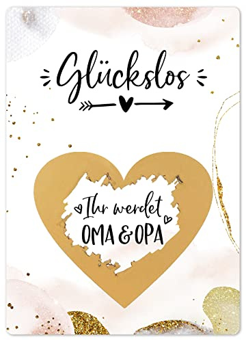JoliCoon skrapkort Golden Glamour – Du blir mormor och farfar – Du blir mor- och farföräldrar