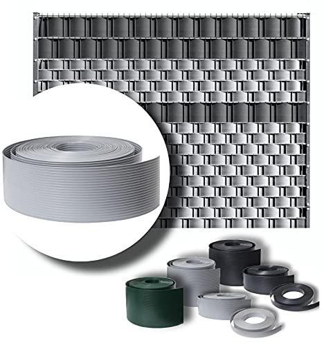 LeoDalm Sichtschutzstreifen für Doppelstabmatten Premium-PP (Polypropylen) 3D Zaun Stärke 1,7mm (9,5cm x 52m, (a' 2 × 26m Rollen) Fenstergrau)