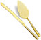 Berglander Juego de cuchillo y servidor para pastel de bodas de oro, chapado en oro de titanio con diseño de patrón único Juego de cortador de pastel para servir, perfecto para bodas, cumpleaños