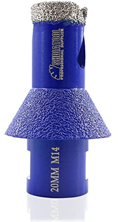 SHDIATOOL Diamantbohrer 20mm Fas-Bits M14 zum Bohren von Löchern und Abfasen,Formen,Vergrößern,Trimmen in Porzellanfliesen,Keramik,Marmor,Granit