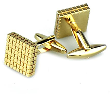 Wycian Manschettenknöpfe Hochzeit Gold, Manchettenknoepfe Maler Quadratisches Quadrat Kupfer 1.8CM für Männer Vater Freund Tuxedo Shirt