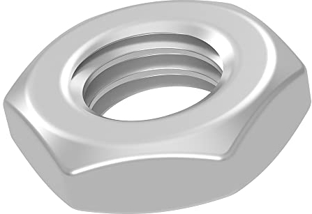 SECCARO Tuerca hexagonal M8 de acero inoxidable V2A VA A2, plana, DIN 439, forma B, 20 unidades