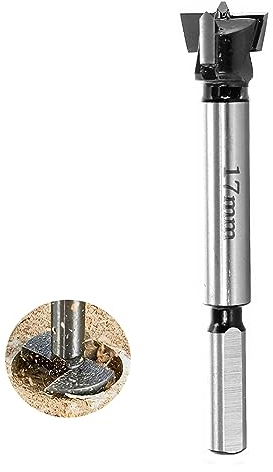 Sinoprotools HW Forstnerbohrer Ø17mm,10mm Schaft Forstner-Bits mit Rundschaft -Bohraufsätze Länge 90 mm,Zubehör Bohrmaschine für Holz Kunststoff