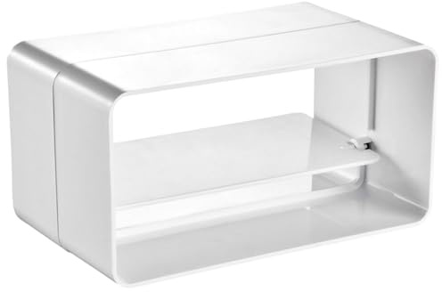 Adapter Rohrverbinder Verbindungsstück für Lüftungssystem Flachkanal mit Rückstauklappe Verbinder Lüftungsrohr Rohr 110x55 mm Lüftungsanlage