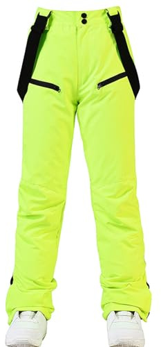 ALSOGO Damen Frauen Skihose Hosenträgerhose Outdoorhose Wasserdicht Winddichte Warme Gefütterte Schneehose Snowboardhose Skilanglaufhose Thermohose Wanderhose Softshellhose