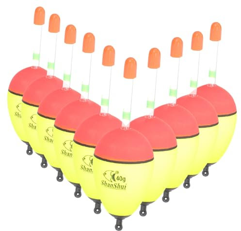 NAMOARLY 10pcs Eva Foam Fishing Bobbers Night Glow Fishing Floats Professional for Sea and Freshwater Angling