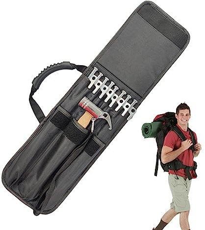 Zeltheringe Aufbewahrungstasche – Oxford-Tuch Outdoor-Haltertasche, Mehrzweck-Zelt-Nageltasche für Reisen, Rucksackreisen, professionelle Hammer-Tasche zum Wandern