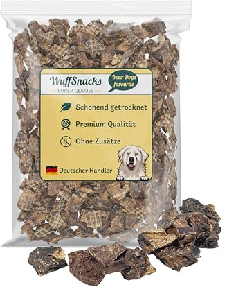 Rinderlungenwürfel für Hunde I 1kg I Rinderlunge getrocknet würfel klein I Trainingsleckerli Hund I Rinderlunge für Hunde getrocknet | fettarm I Leckerlies von Wuffsnacks