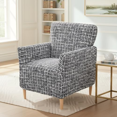 LiveGo Stretchhussen für Bankett-Sessel, 1 Stück, weich, gestrickt, mit Armlehnen, rutschfest, wasserdicht, Stuhlhussen für Wohnzimmer, Büro, Empfang und haustierfreundliche Möbelschoner