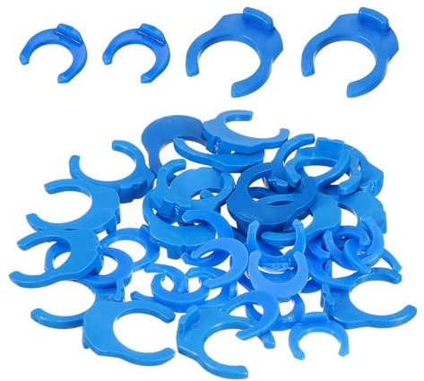 sourcing map 100Pcs 1/4 Inch 3/8 Inch Locking Clip Set for RO Water Filtration Systems Tube Quick Connect Lock Clamps Fitting Replacement Parts, Blue