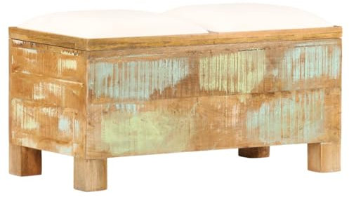 FUDUGEHMIOFWFJJ Teddy hocker,falthockersitztruhe,polsterbank,Sitzbank mit Stauraum Altholz Massiv 80x40x40 cmGeeignet für Schlafzimmer Wohnzimmer Lounge