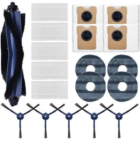 Neutop Replacement Parts for eufy Omni C20, Robot Vacuum | 19-Piece-Accessories，1 Roller，5 Filter，5 Side Brush，4 Mop Pad，4 Dust Bag