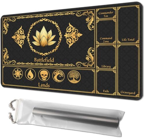 Tapis de jeu pour MTG, taille 61 x 35,6 cm, tapis de jeu de cartes TCG personnalisé pour joueurs de Magic The Gathering - Unique, idéal pour les amateurs de jeux de cartes, noir