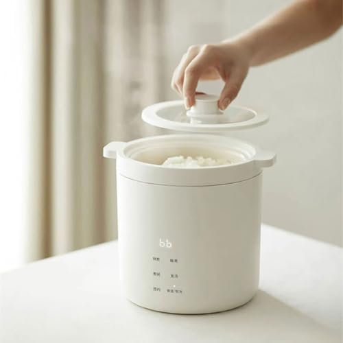 Electric Rice Cooker Ceramic Glaze Liner, Mini 2 Cup Uncooked Rice Cooker Multifunctional Kitchen Appliances for Fast Cooking Ramen Noodles, Pasta, Egg, Soup, and Oatmeal